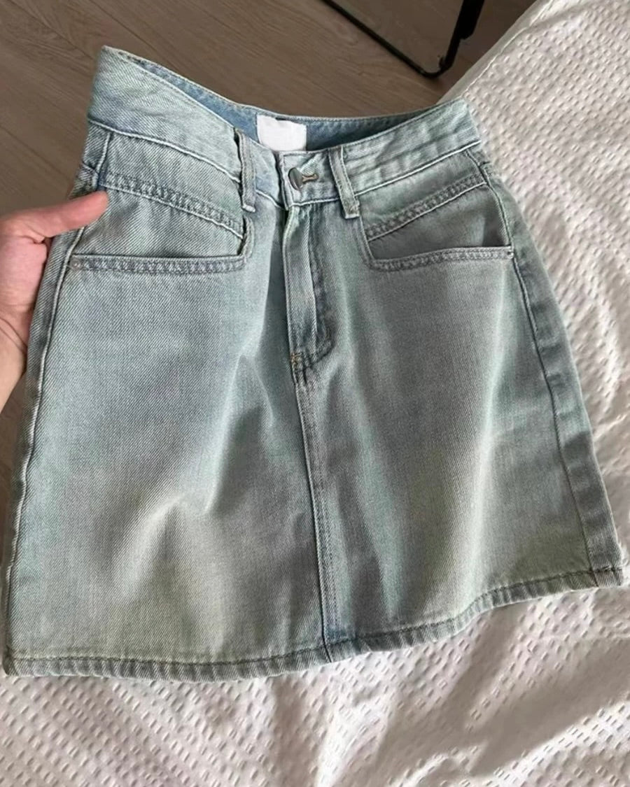 🎀 Denim mini skirt