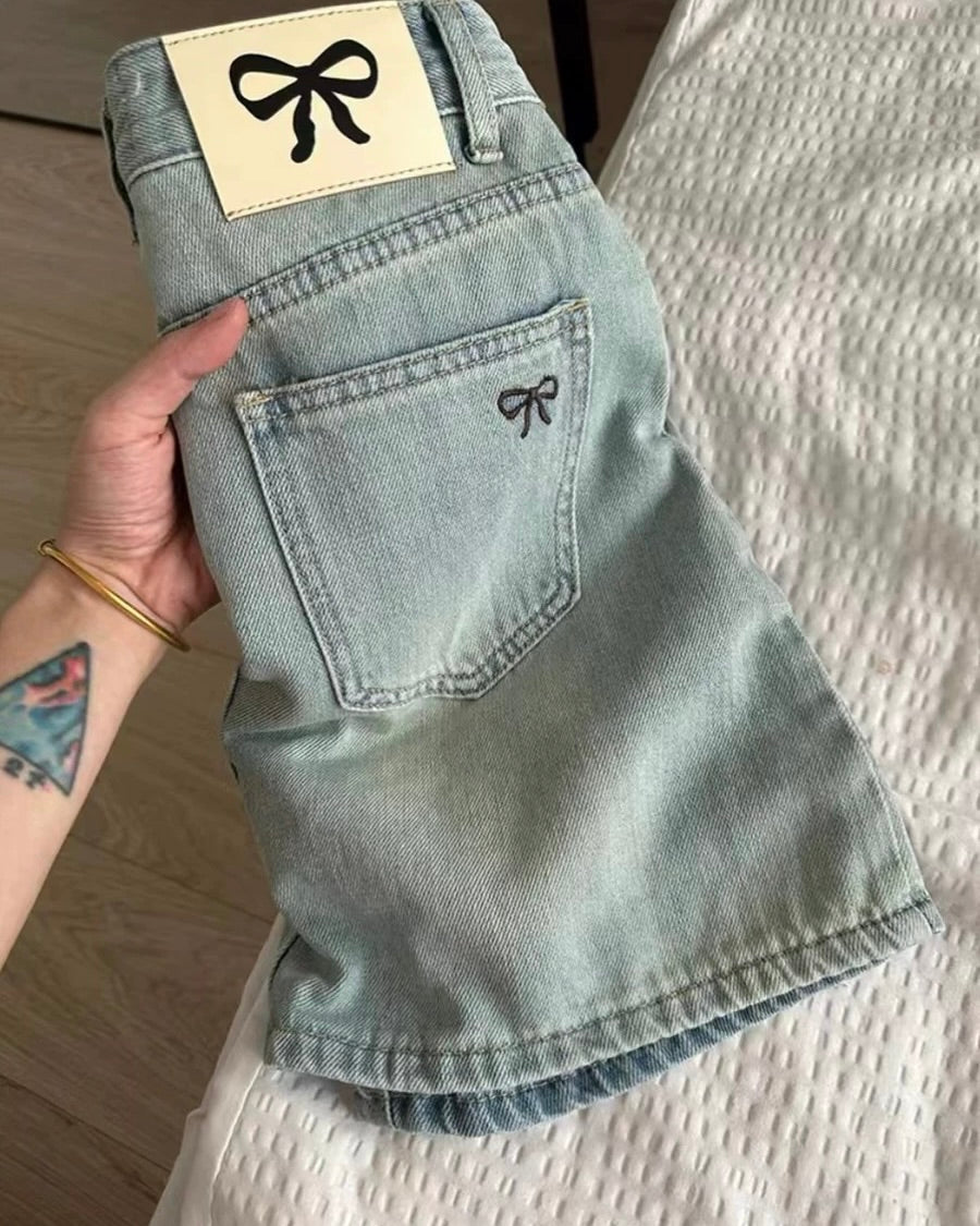 🎀 Denim mini skirt