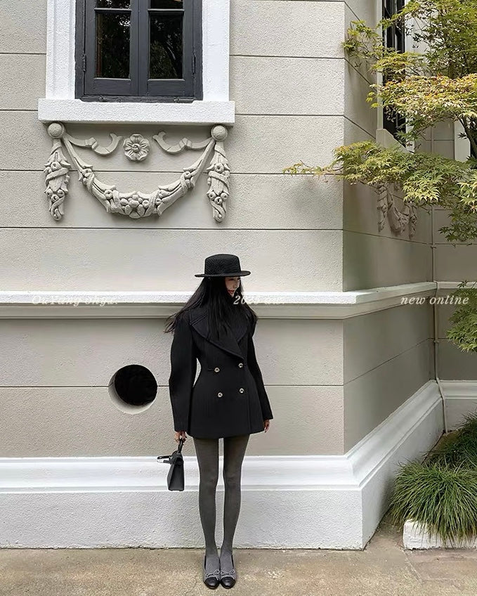 Elegant Double-Breasted Wool Coat