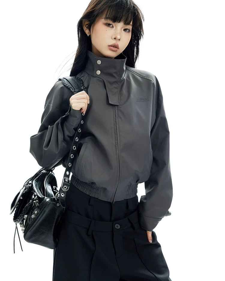 🖤 High neck bomber jacket