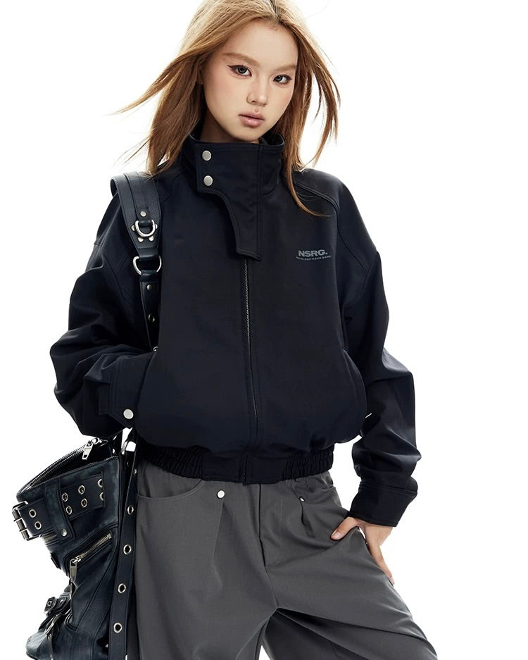 🖤 High neck bomber jacket
