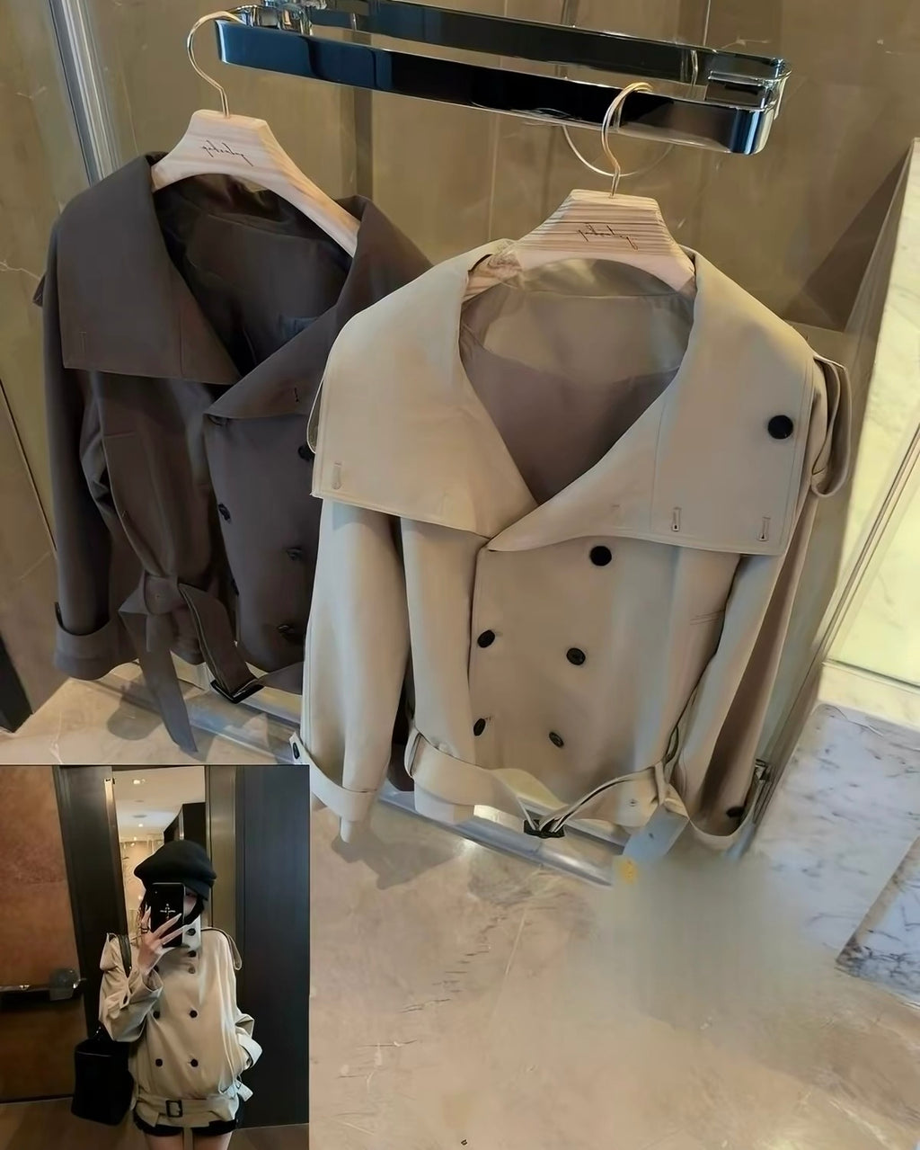 Belted Double-Breasted Trench Jacket