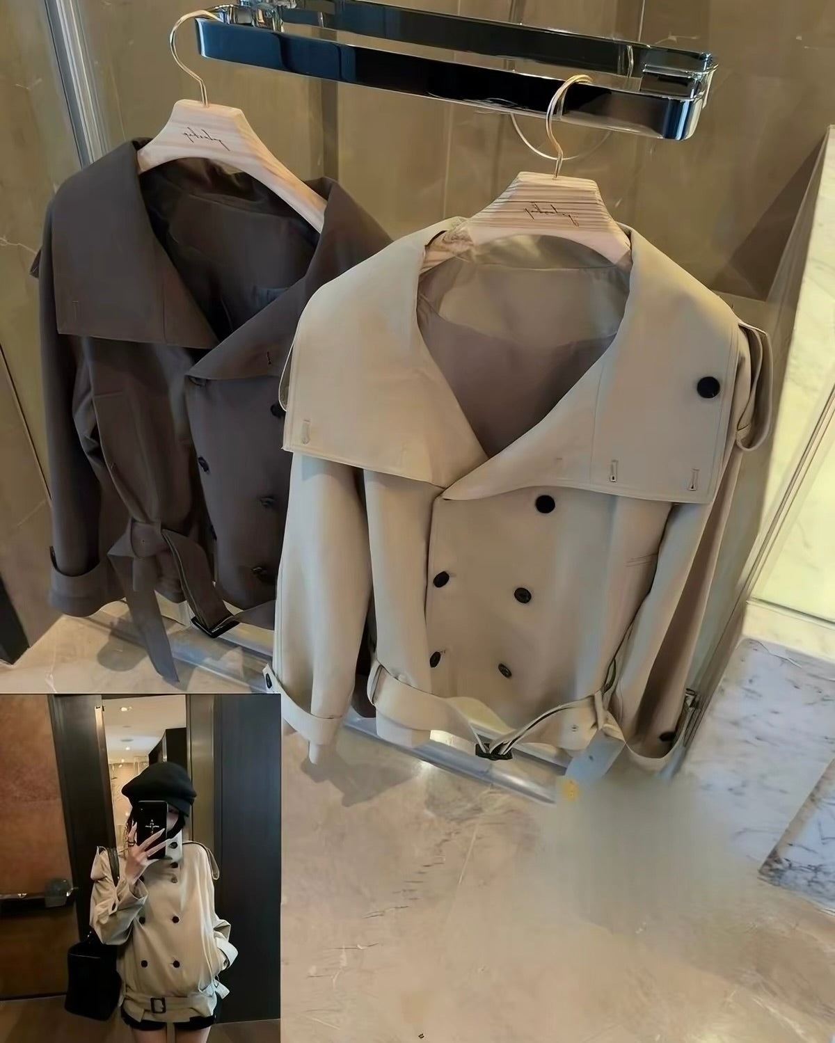 Belted Double-Breasted Trench Jacket