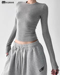 Fitted Long-Sleeve Basic Top