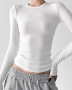 Fitted Long-Sleeve Basic Top