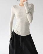 Fitted Long-Sleeve Basic Top