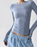 Fitted Long-Sleeve Basic Top