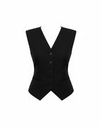 Tailored V-Neck Button Vest
