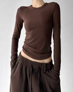 Fitted Long-Sleeve Basic Top