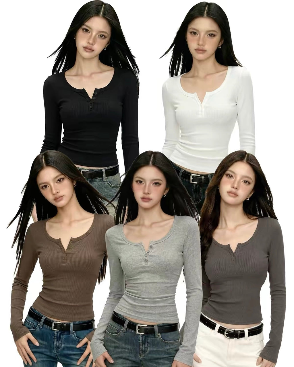 Fitted Ribbed Long-Sleeve Top