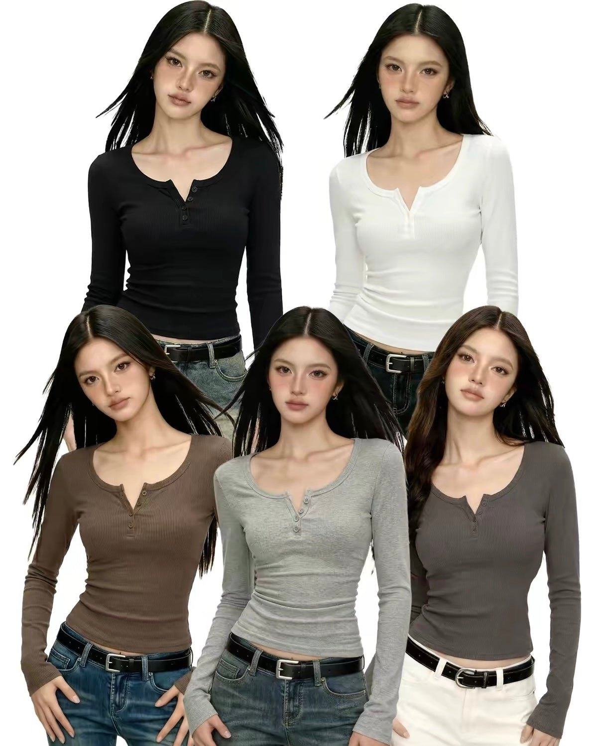 Fitted Ribbed Long-Sleeve Top