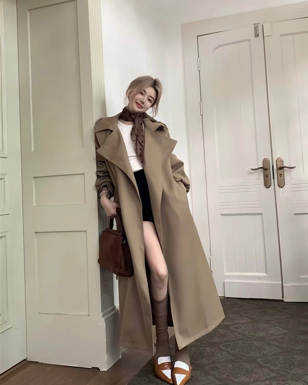 Belted Long Trench Coat