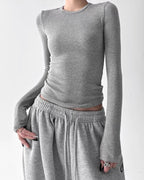 Fitted Long-Sleeve Basic Top