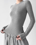 Fitted Long-Sleeve Basic Top