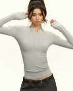 Henley Long-Sleeve Top