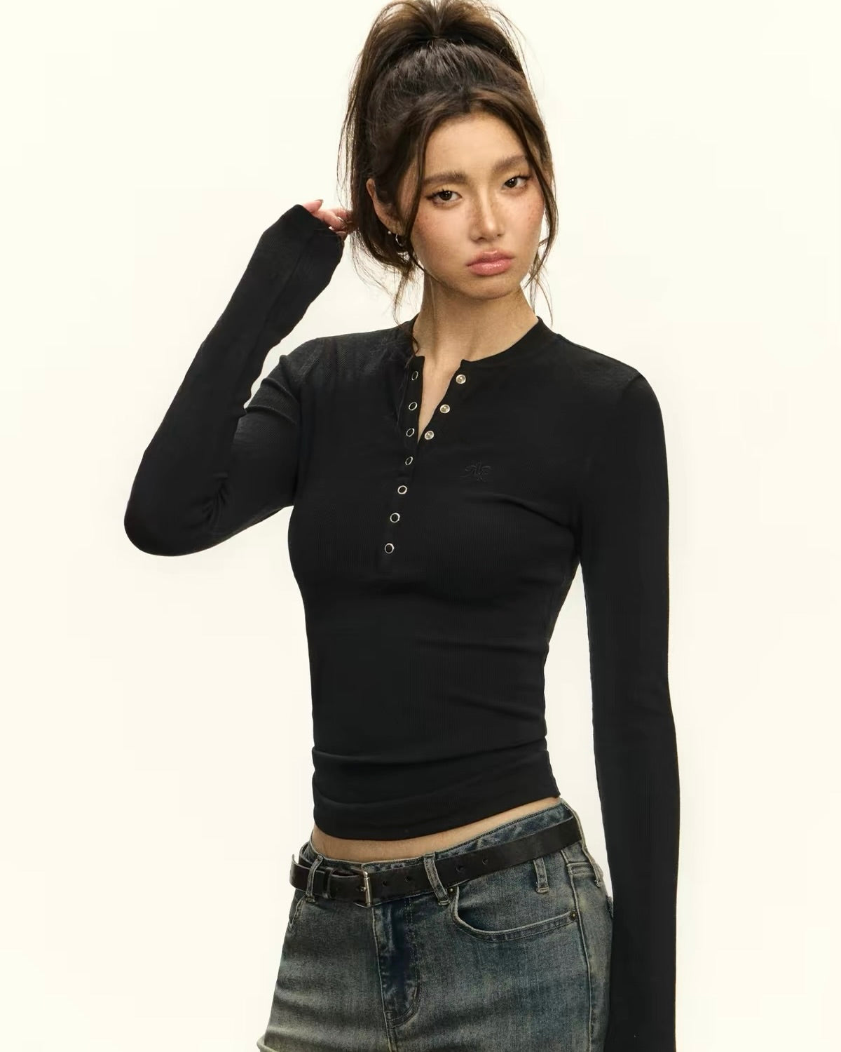 Henley Long-Sleeve Top