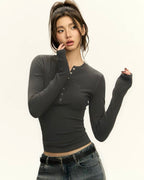 Henley Long-Sleeve Top