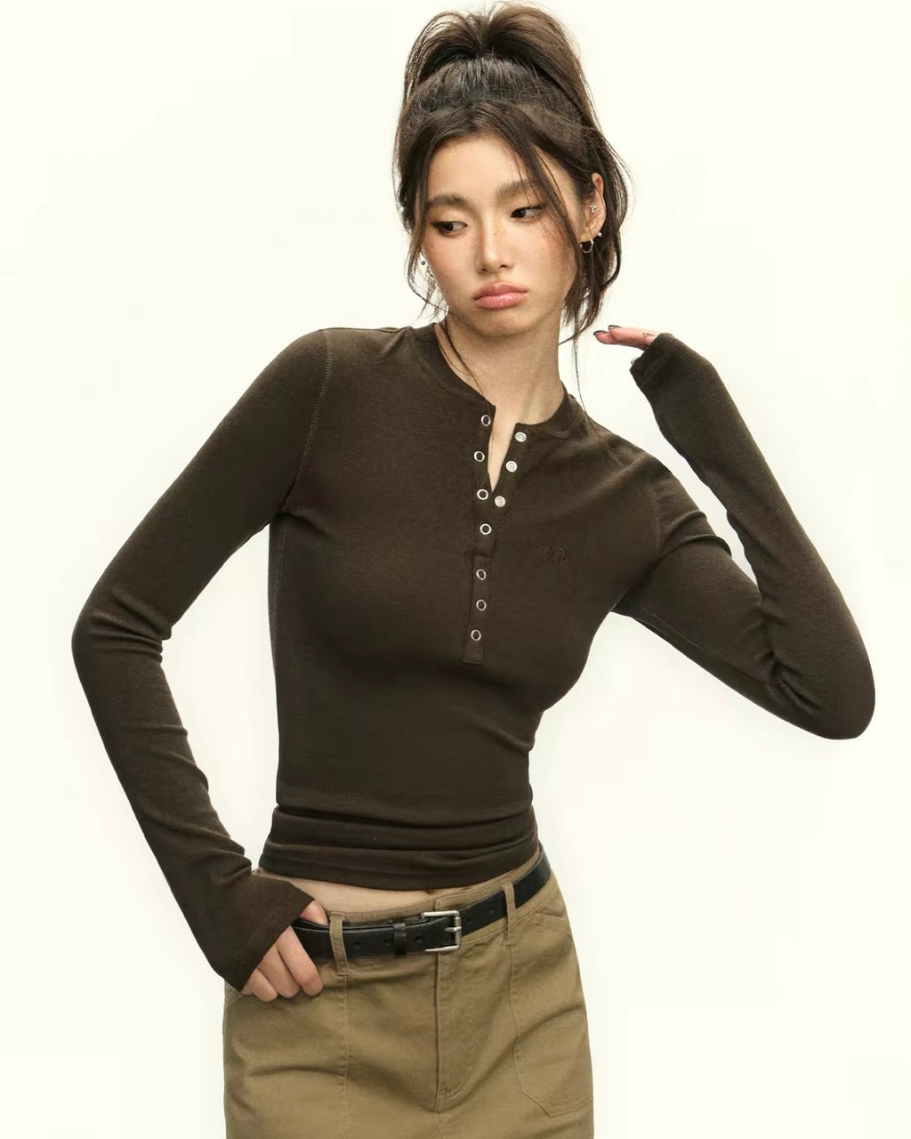 Henley Long-Sleeve Top