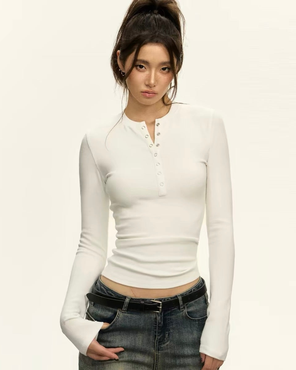 Henley Long-Sleeve Top