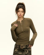 Henley Long-Sleeve Top