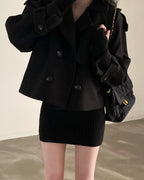 Double-Breasted Cropped Jacket