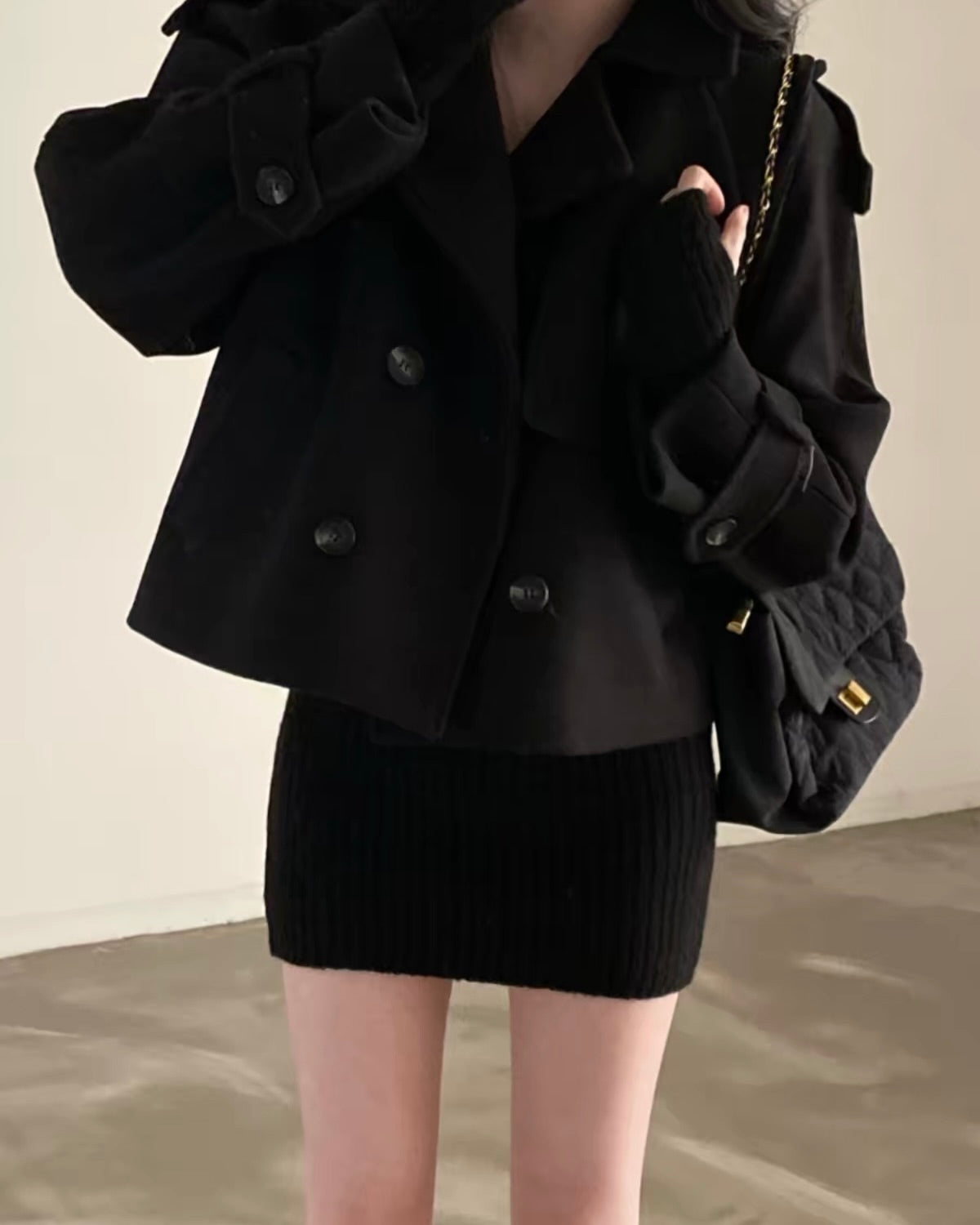 Double-Breasted Cropped Jacket