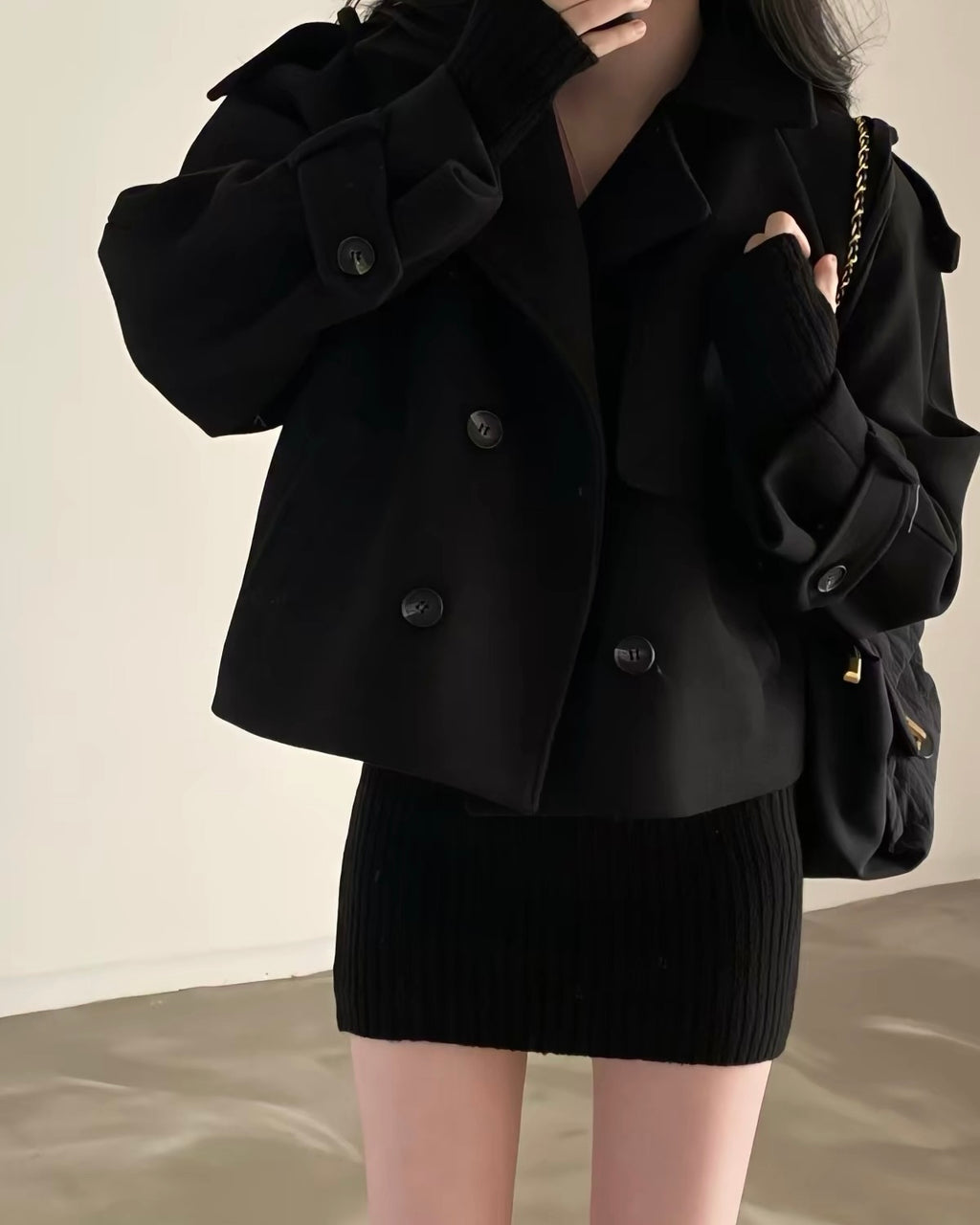 Double-Breasted Cropped Jacket