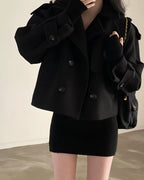 Double-Breasted Cropped Jacket