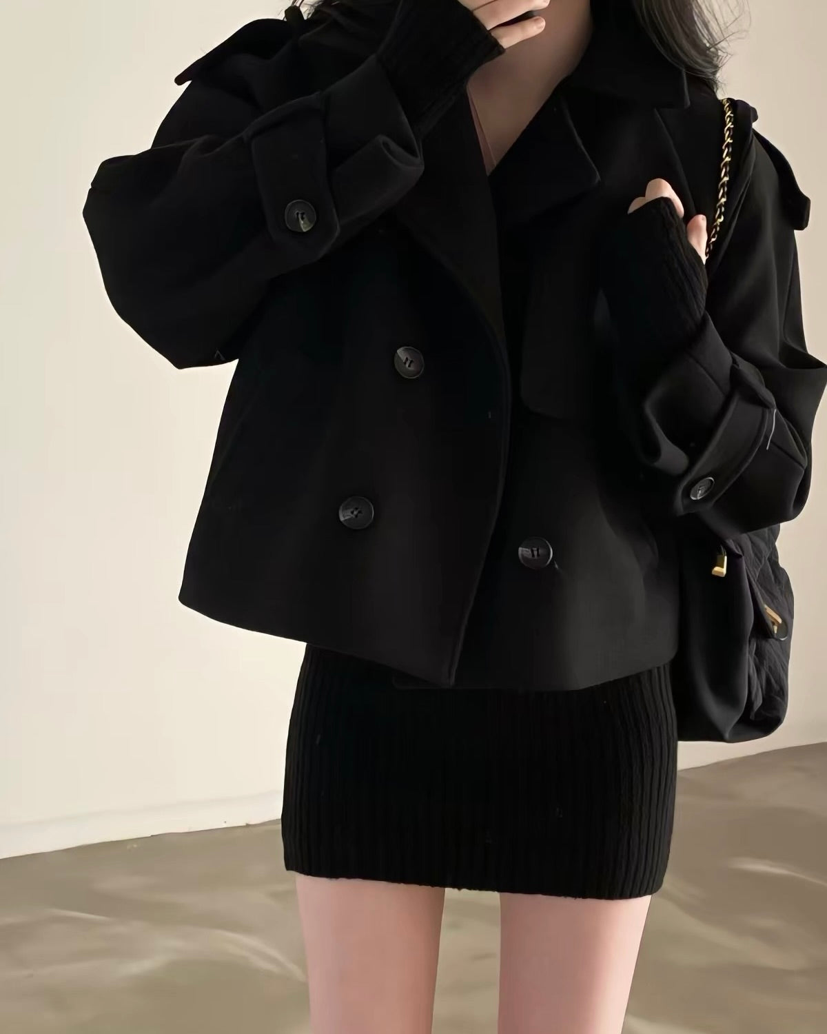 Double-Breasted Cropped Jacket