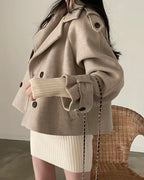 Double-Breasted Cropped Jacket