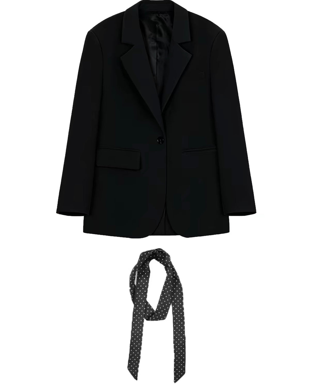 Polka Dot Scarf Blazer