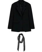 Polka Dot Scarf Blazer