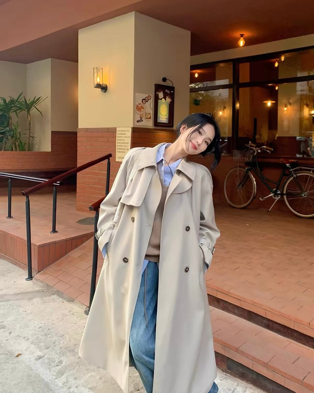 Classic Double-Breasted Trench Coat