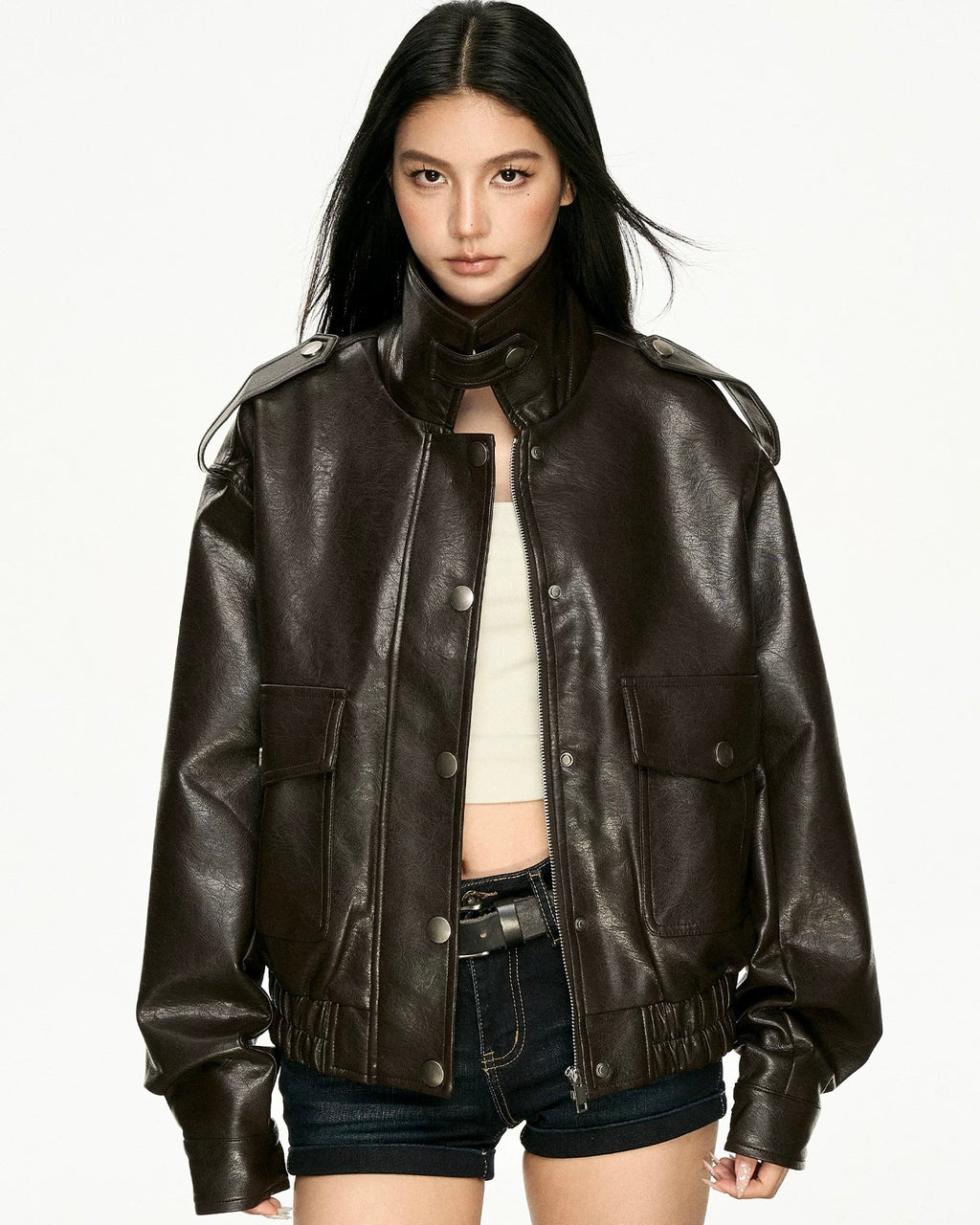 🤎 Vintage aviator leather jacket vibes