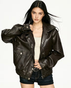 🤎 Vintage aviator leather jacket vibes