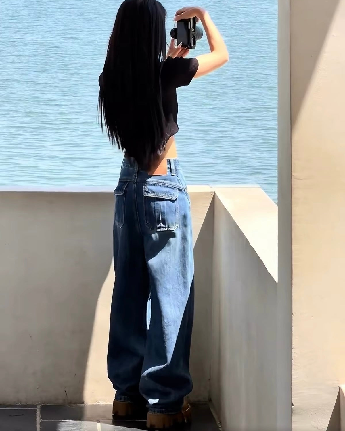 Cargo Wide Leg Jeans