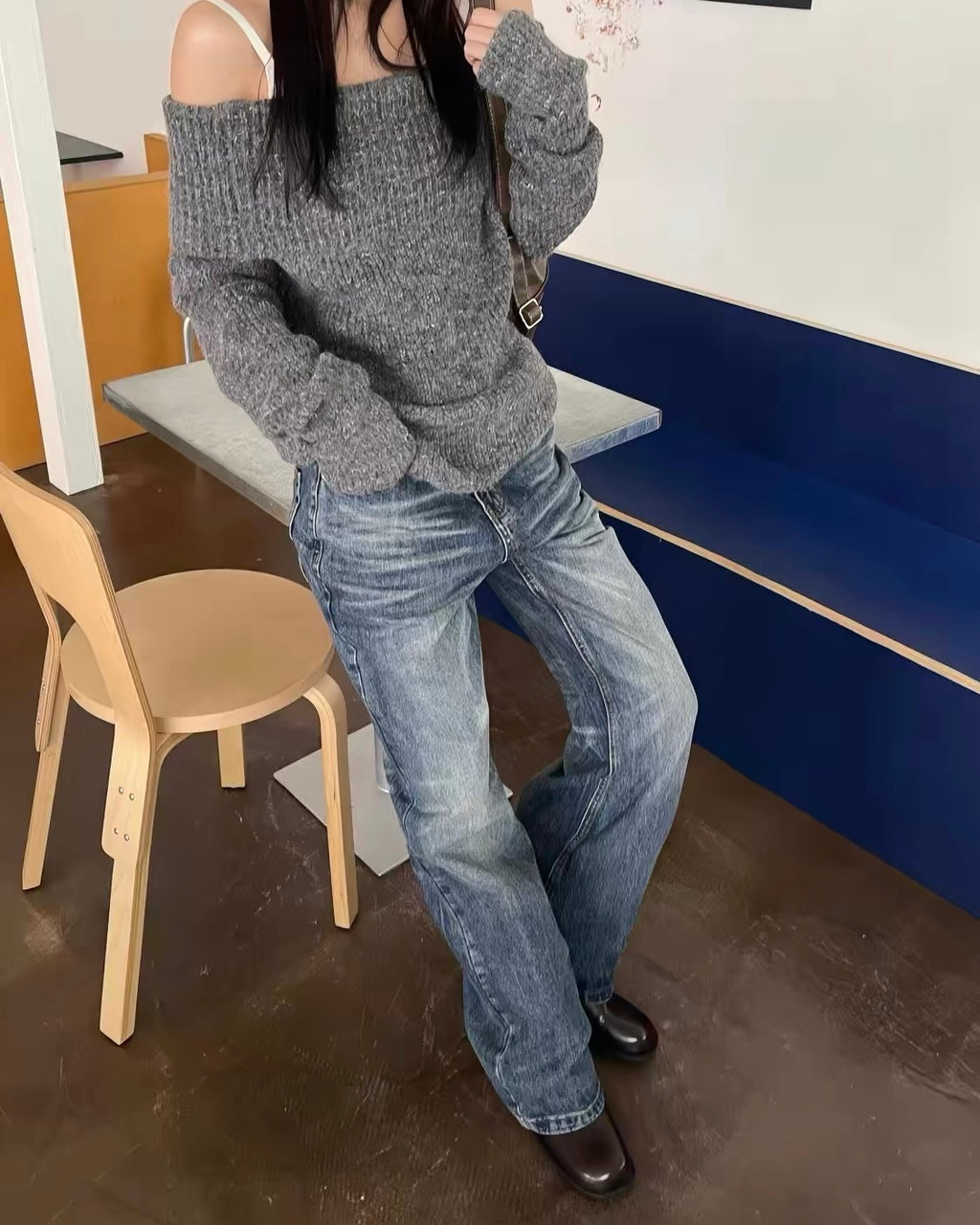 Vintage Washed Wide-Leg Jeans