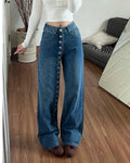 Side Button Wide Jeans 👖✨