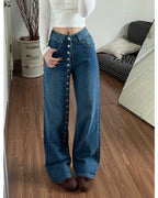Side Button Wide Jeans 👖✨