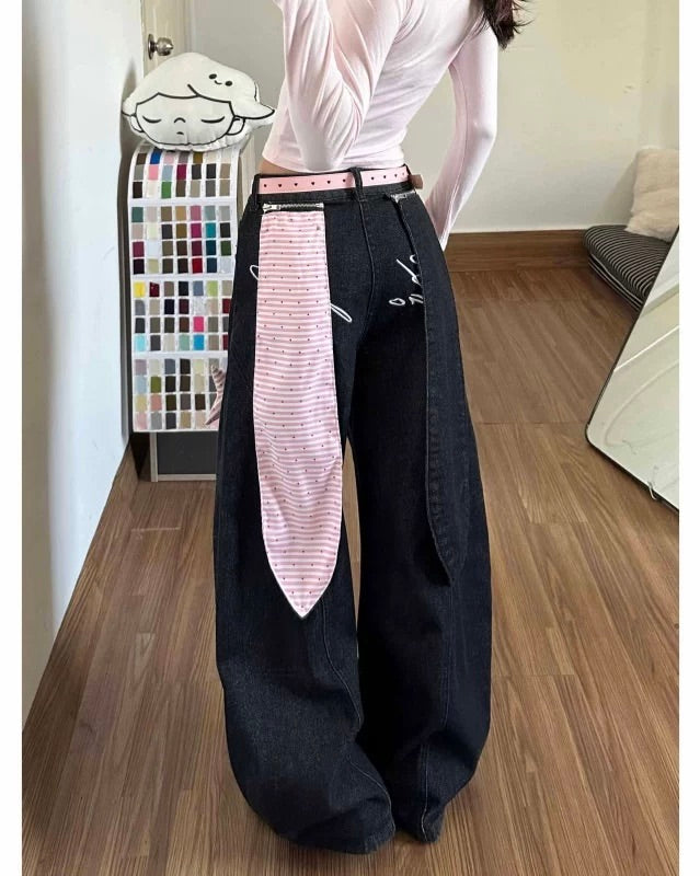 Pink Star Balloon Baggy Jeans 🎀⭐