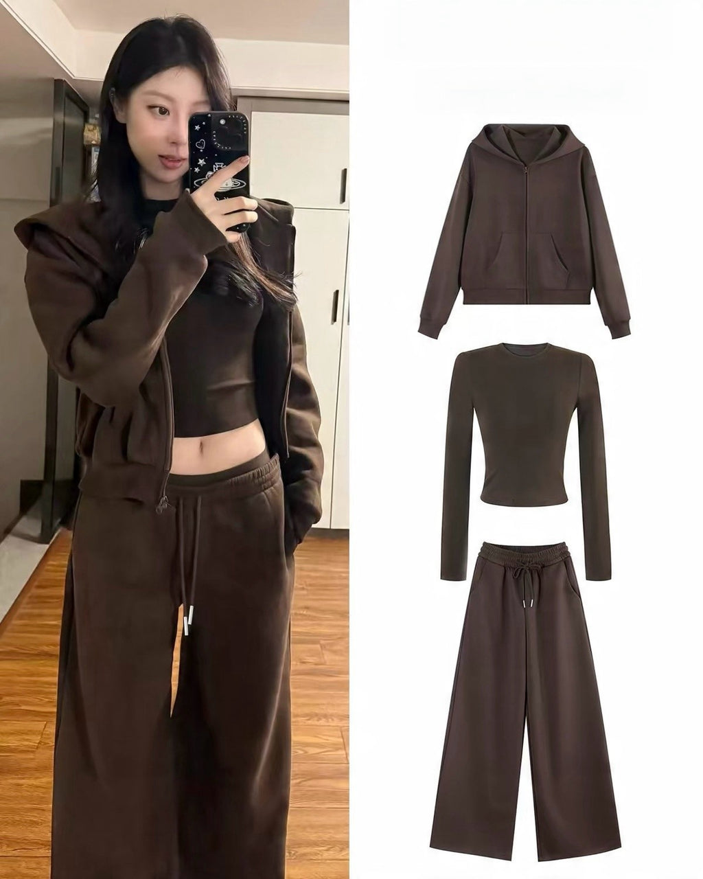 Brown 3-Piece Lounge Set