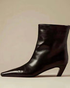 Sculpted Pointed-Toe Ankle Boots
