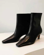 Sculpted Pointed-Toe Ankle Boots