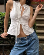 Vintage Lace Tie Top 🤍✨