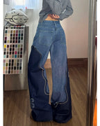 Flower Patchwork Baggy Jeans 🌼