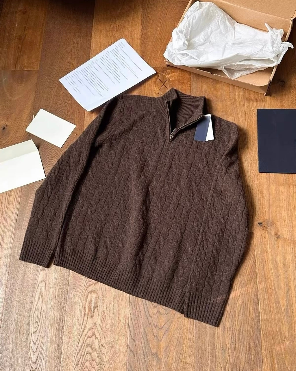 Cable Knit Half-Zip Sweater