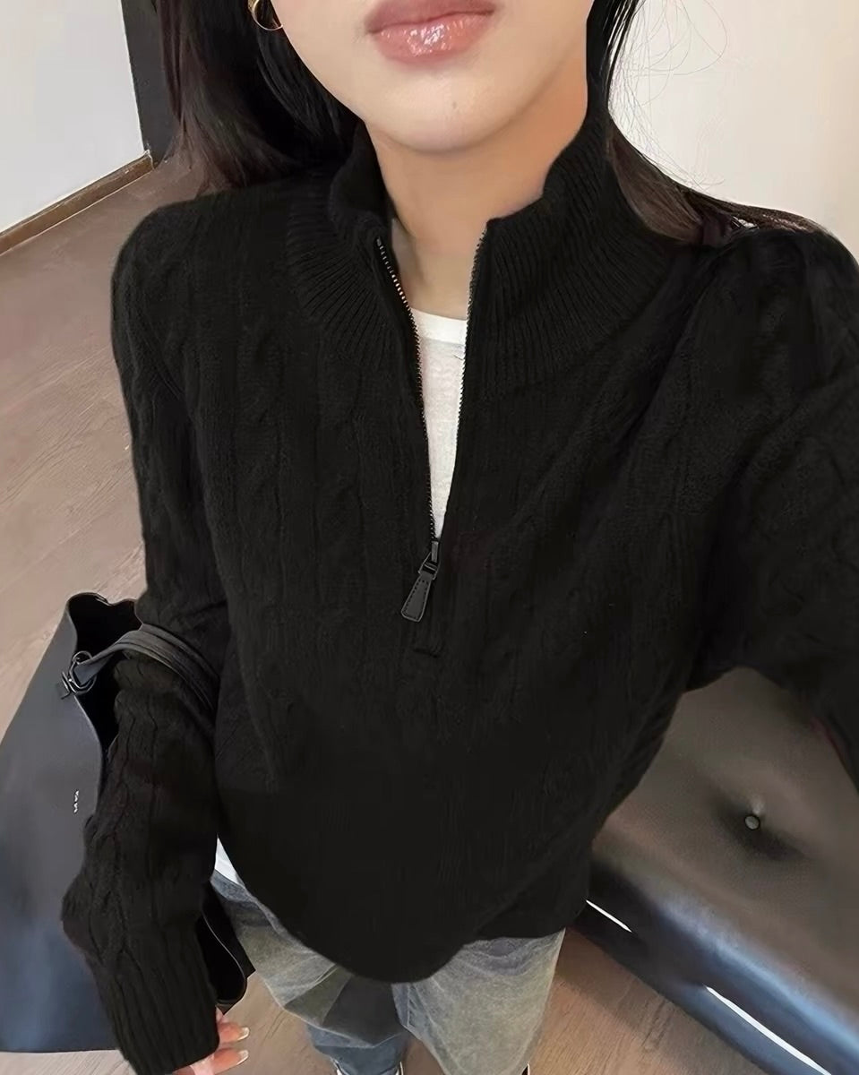 Cable Knit Half-Zip Sweater