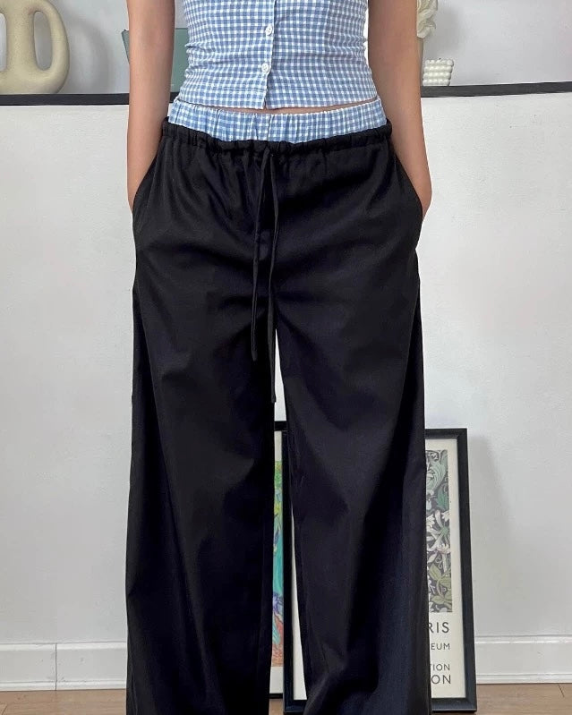 Blue Gingham Halter Top + Wide Leg Pants Set 💙