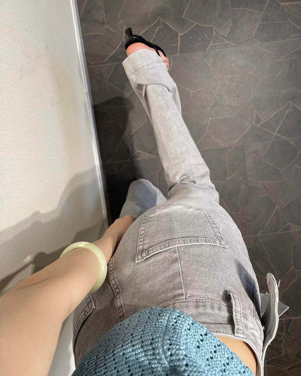 Belted Wide-Leg Jeans
