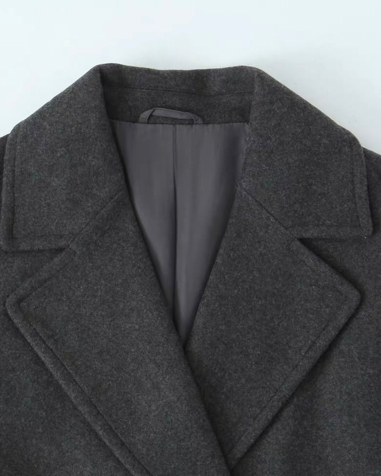 Classic Double-Breasted Long Coat